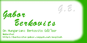 gabor berkovits business card